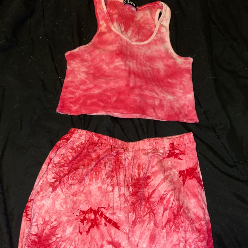 Crop top/biker short set